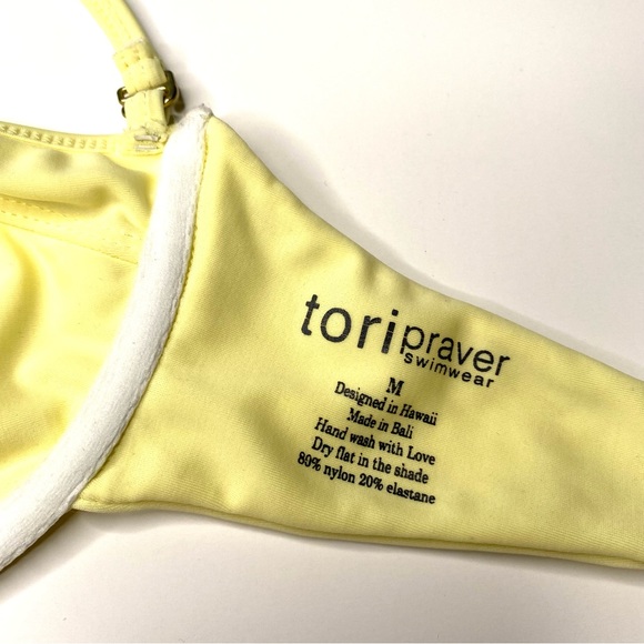 Tori Praver Swimwear Yellow Halter Bikini Top - Picture 5 of 7
